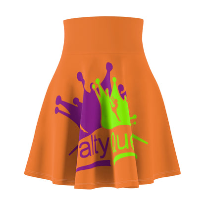 Trendy Women&#039;s Royalty Skater Skirt - Stylish Orange Design for Everyday Wear