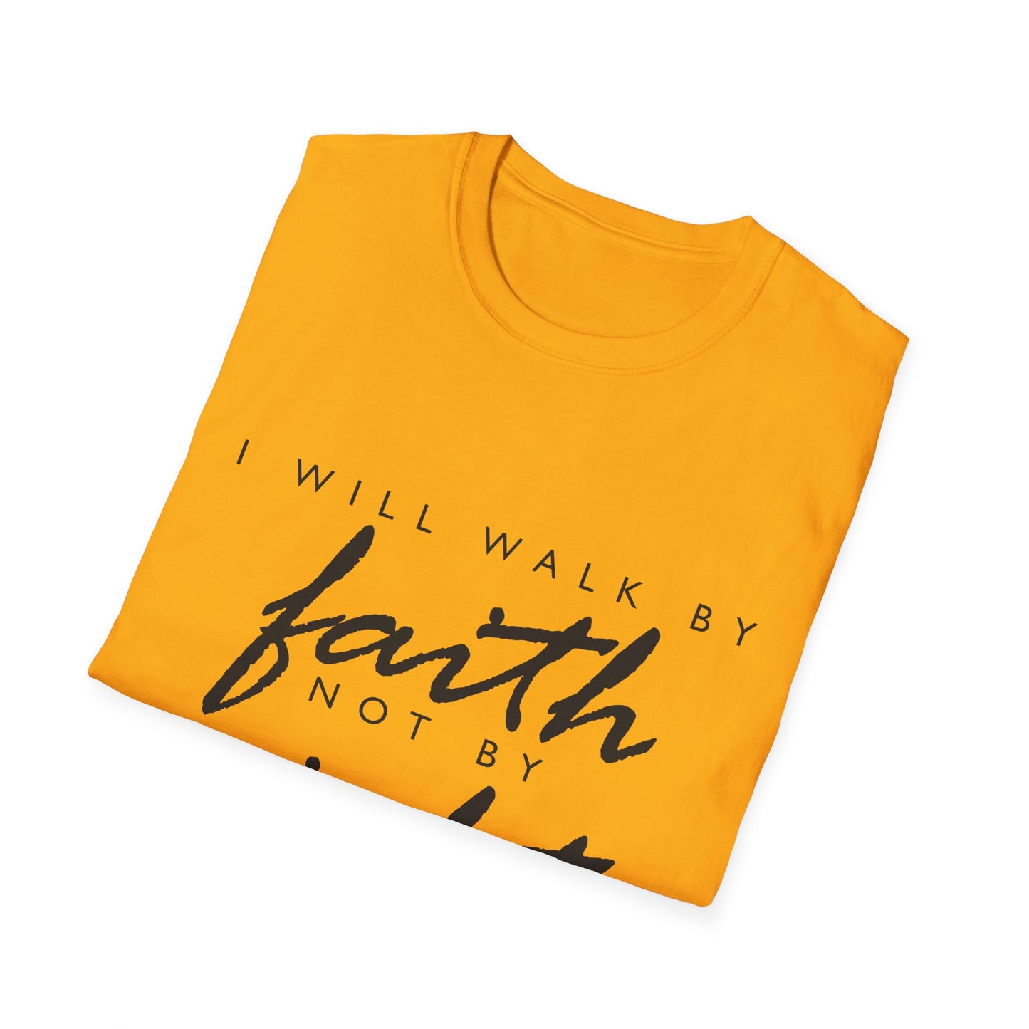 Inspirational Faith T-Shirt - Walk by Faith Not by Sight - Unisex Softstyle Tee