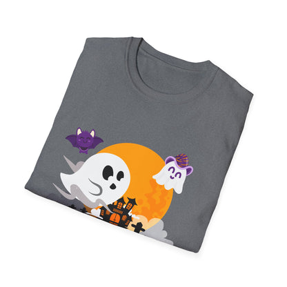 Halloween Ghost T-Shirt, Unisex Softstyle Tee, Spooky Season Shirt, Halloween Costume Top, Fall Festival Apparel