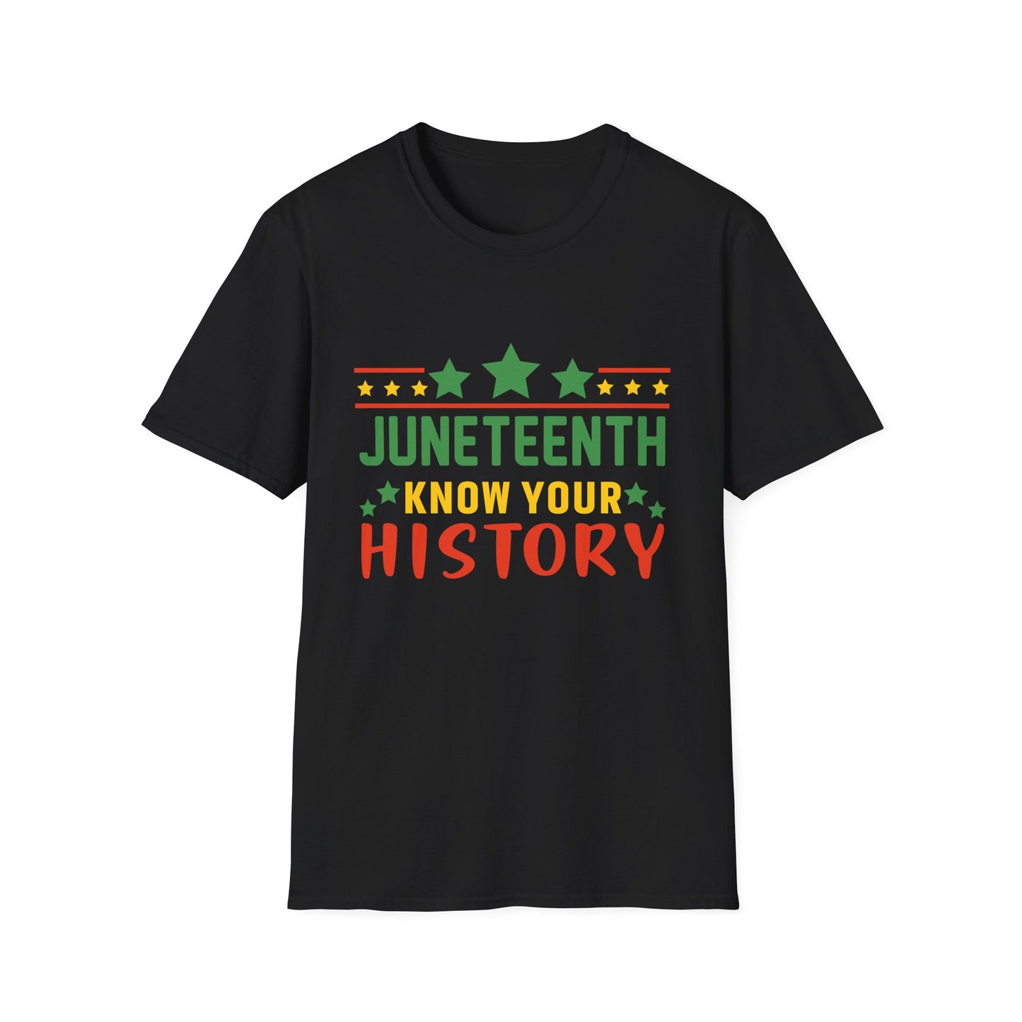 Juneteenth History T-Shirt, Unisex Softstyle Tee, Celebrate Freedom, Know Your History, Black History Month, Gift for Activists