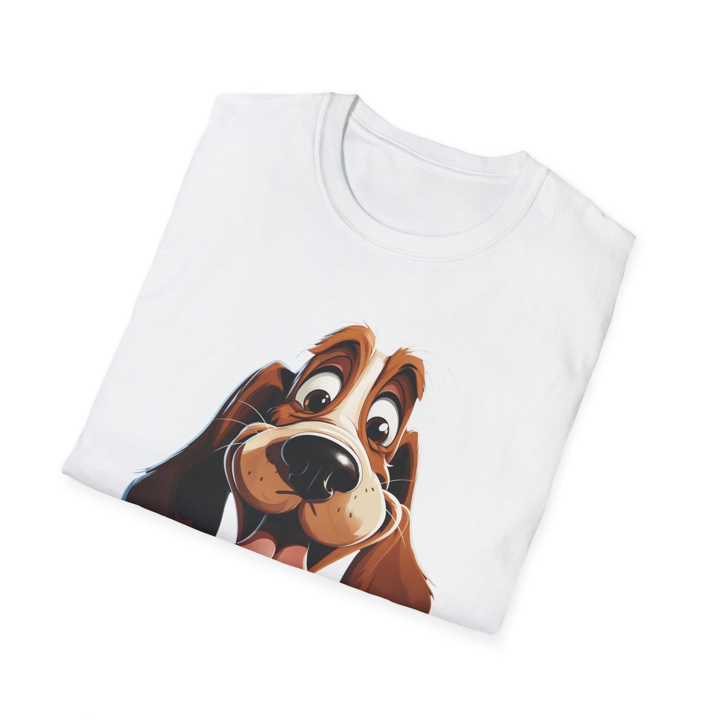 Cute Cartoon Dog Unisex Softstyle T-Shirt - Perfect for Pet Lovers