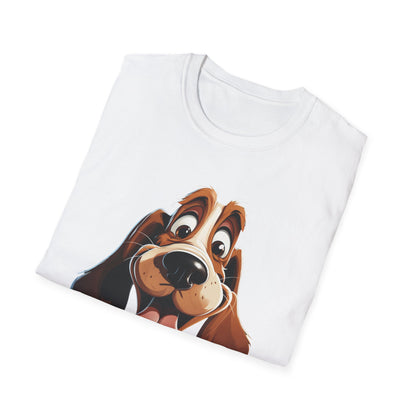 Cute Cartoon Dog Unisex Softstyle T-Shirt - Perfect for Pet Lovers