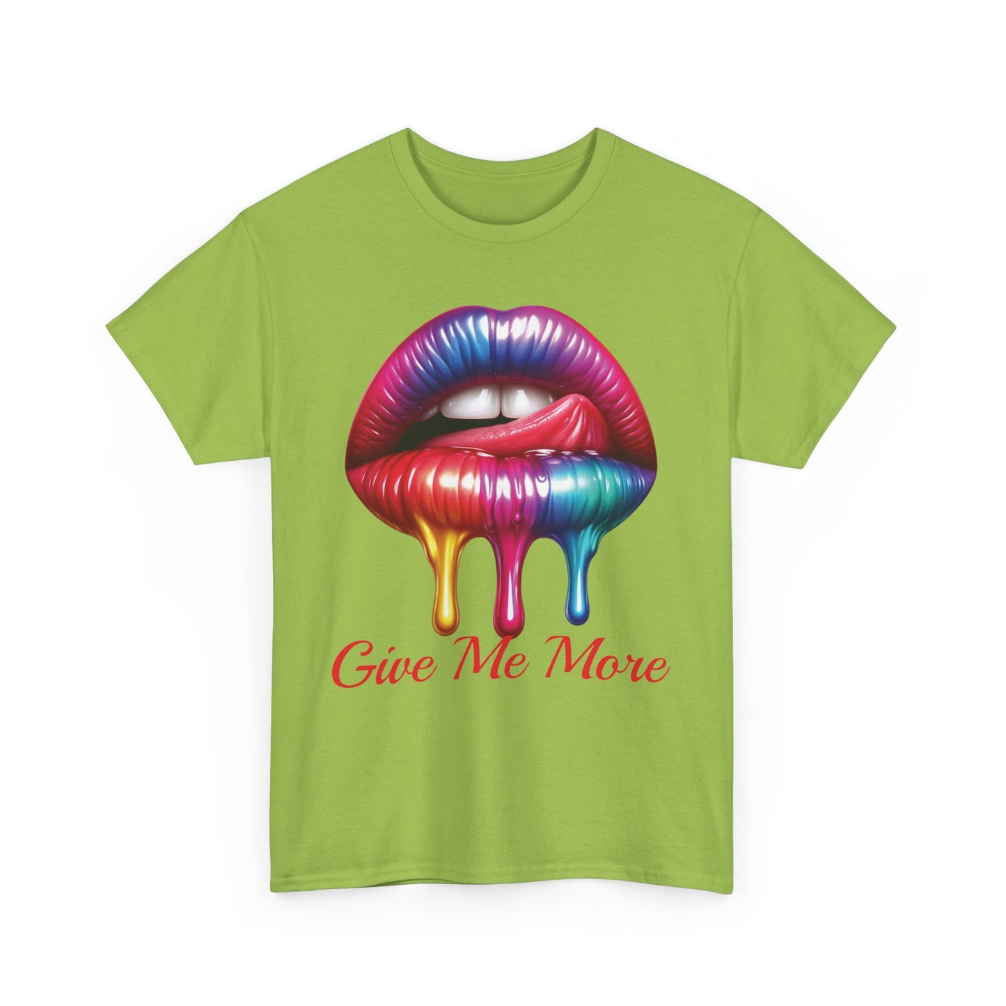 Rainbow Lips Graphic Unisex Heavy Cotton Tee - "Give Me More"