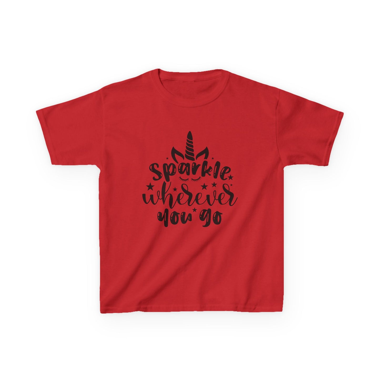 Sparkle Wherever You Go Kids Heavy Cotton Tee - Playful Unicorn Design