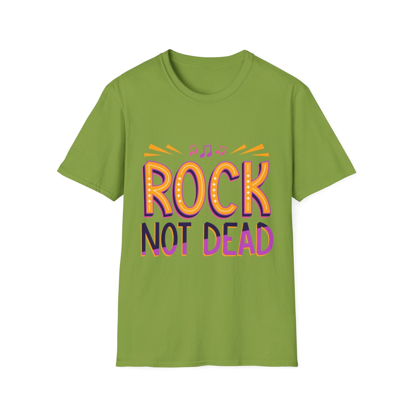 Rock Not Dead Unisex Softstyle T-Shirt | Music Lover Gift, Concert Apparel, Graphic Tee, Casual Wear, Festival Outfit