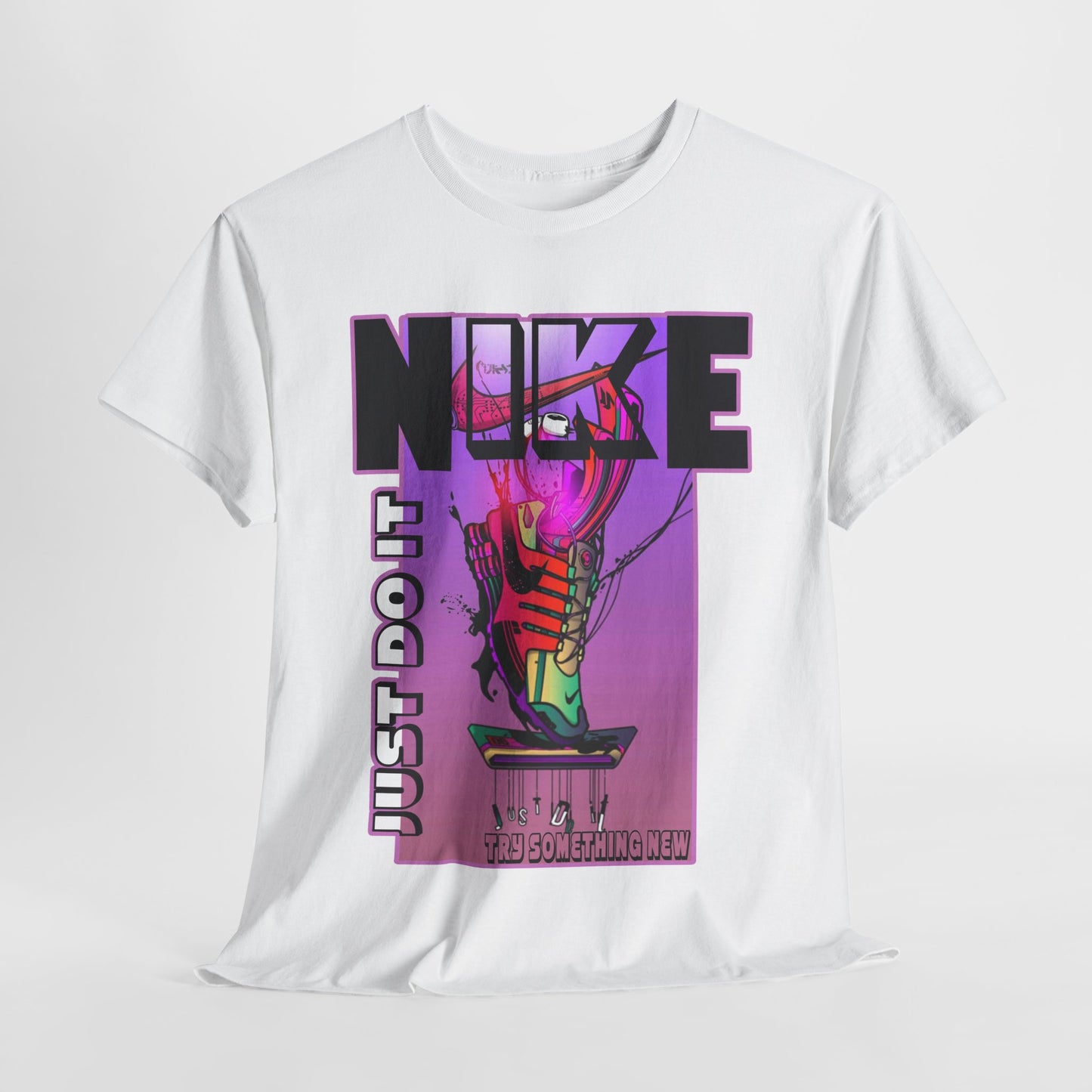 Vintage-Style Nike Unisex Heavy Cotton Tee - Just Do It Graphic Shirt