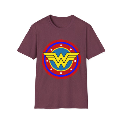Wonder Woman Inspired Unisex Softstyle T-Shirt, Superhero Tee, Gift for Amazon Fans, Comic Con Outfit, Everyday Wear, Birthday Present
