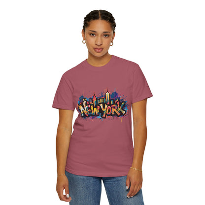 Colorful New York Graffiti T-Shirt, Streetwear Tee, City Vibe Shirt, Travel Souvenir Gift, Urban Fashion, Summer Outfit