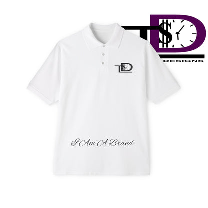Men's Piqué Polo with Inspirational Design - Casual Wear, Gift for Him, Business Casual, Summer Style, Motivational Fashion