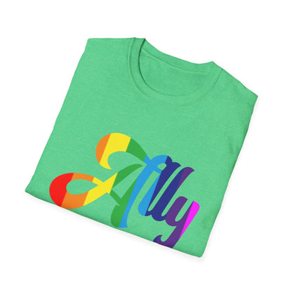 Pride Ally T-Shirt, Unisex Tee for LGBTQ+ Support, Softstyle Shirt for Everyday Wear, Gift for Allies