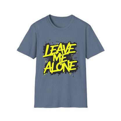Unisex Softstyle T-Shirt with 'Leave Me Alone' Design - Funny Gift, Casual Wear, Relaxation, Self-Care, Gifts for Introverts