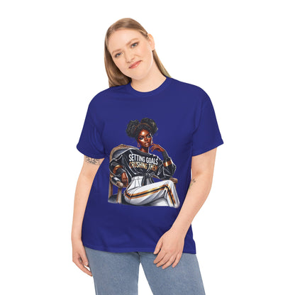 Motivational Tee - Setting Goals & Crushing Them - Unisex Heavy Cotton Shirt