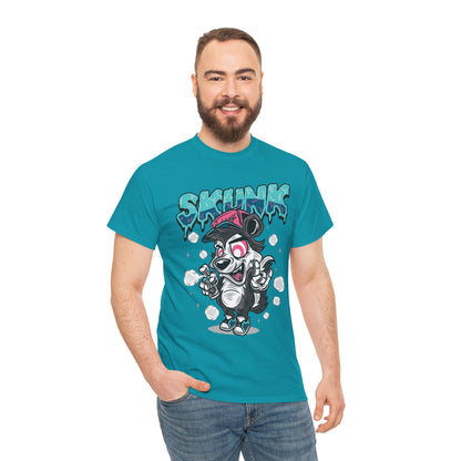 Cool Cartoon Graphic Tee - 'Skunk' Design, Unisex Heavy Cotton T-Shirt