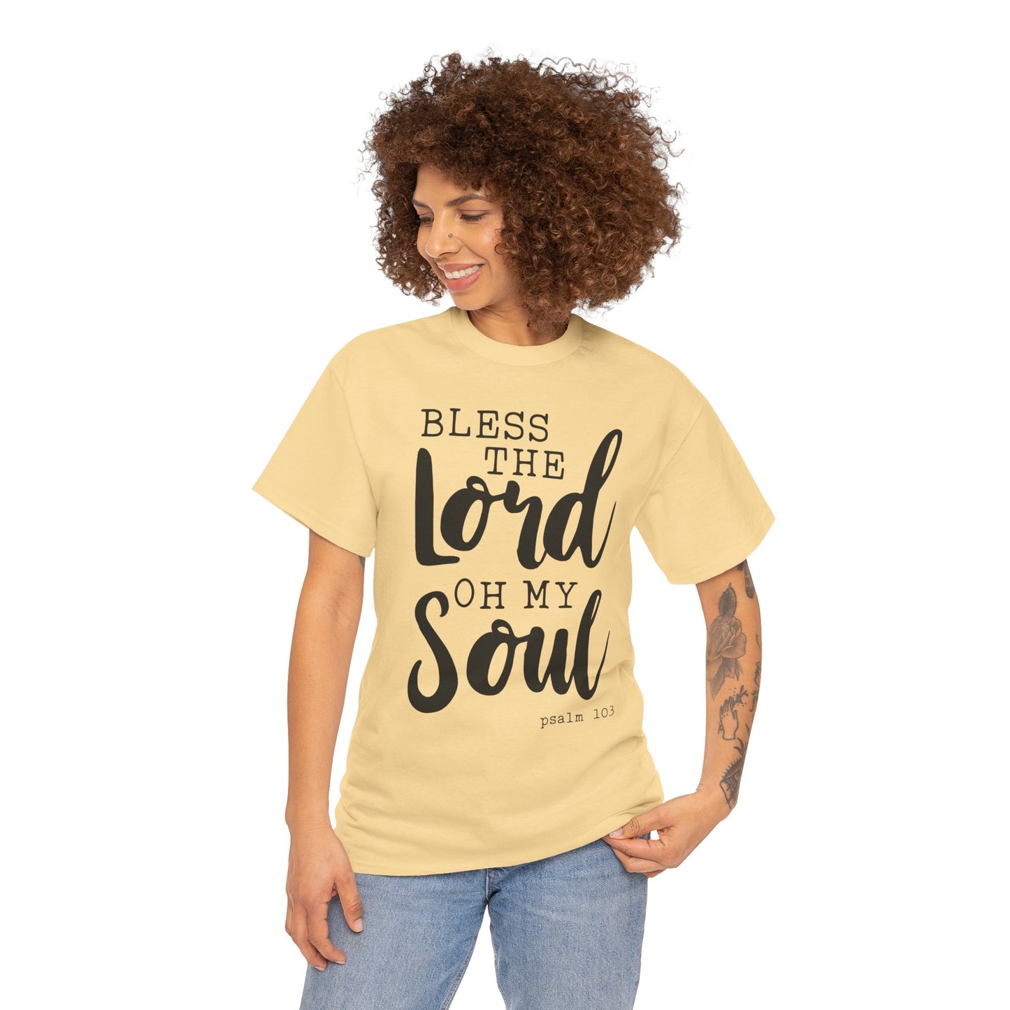 Bless the Lord Unisex Heavy Cotton Tee - Inspirational Christian Shirt