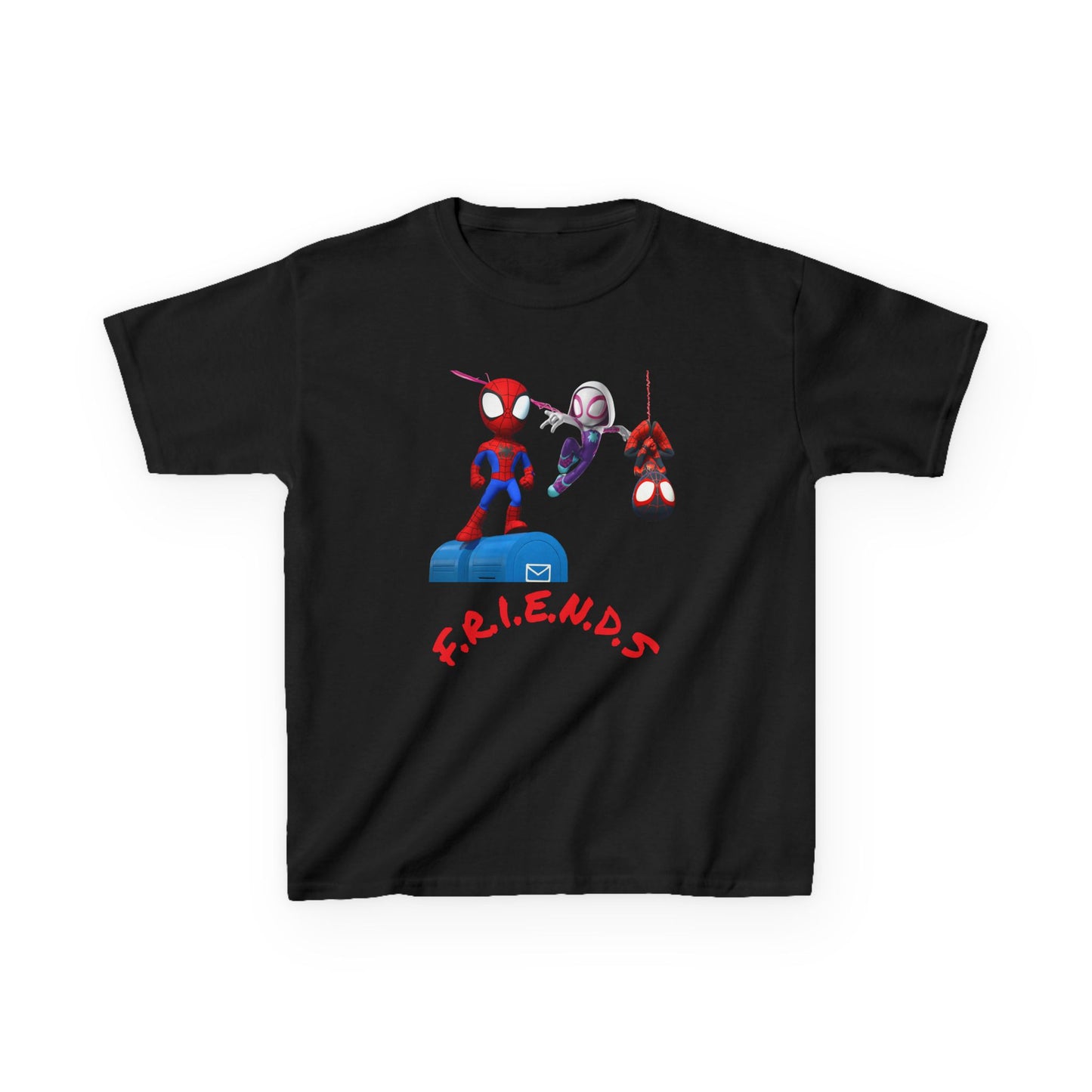 Kids' Friends Spider-Man Tee - Fun & Colorful Cotton T-Shirt for Young Superheroes