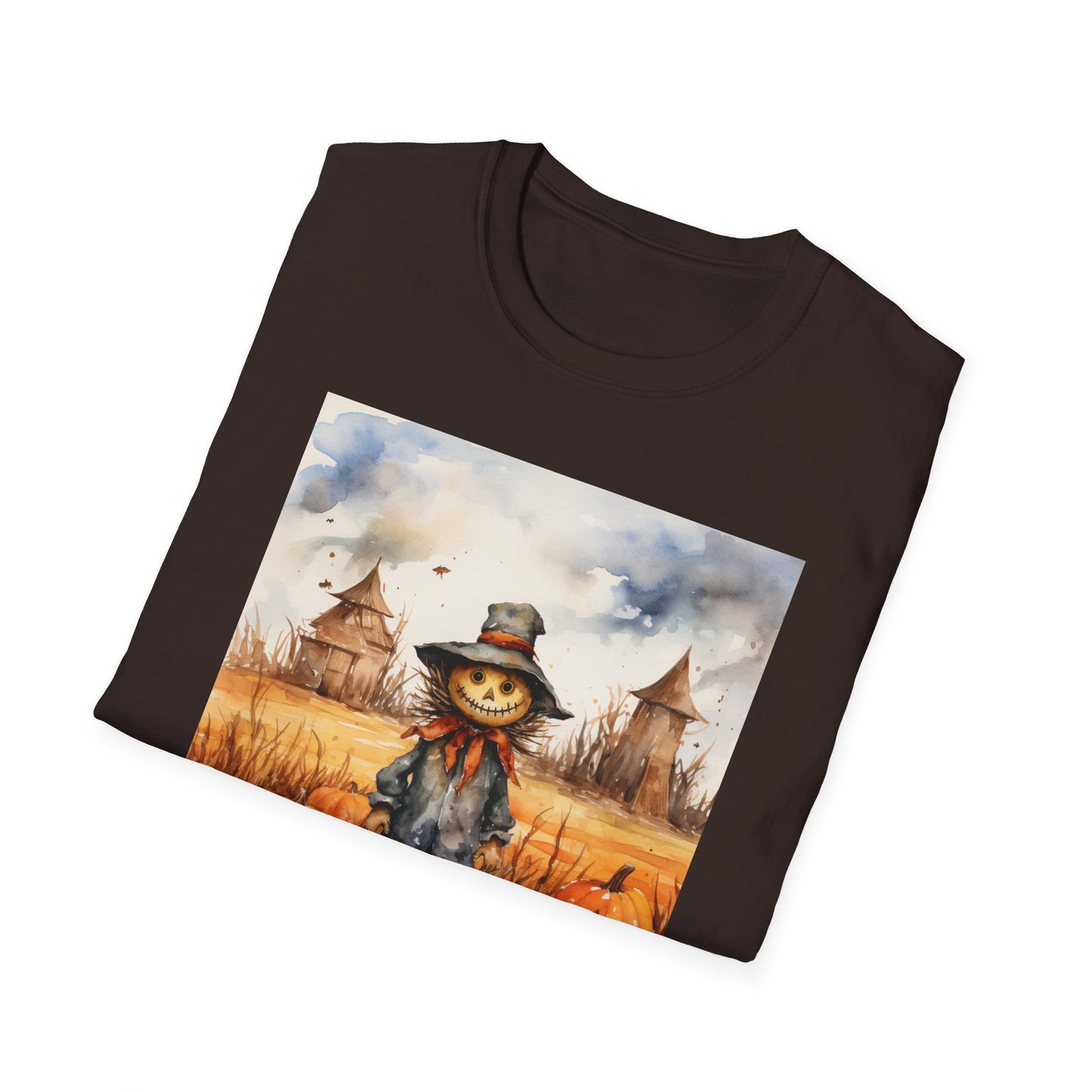 Autumn Scarecrow T-Shirt, Fall Halloween Tee, Pumpkin Patch Shirt, Unisex Graphic Top, Cozy Harvest Apparel
