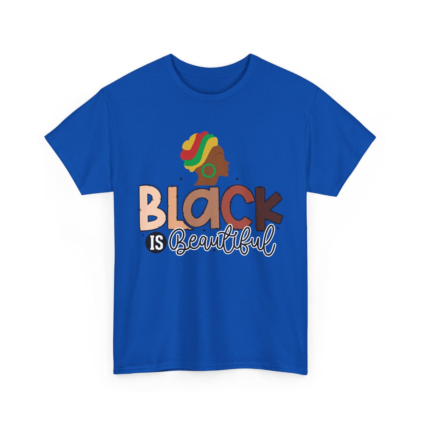 Black is Beautiful Unisex Heavy Cotton Tee, Inspirational T-Shirt, Diversity Apparel, Affirmation Clothing, Gift for Activists