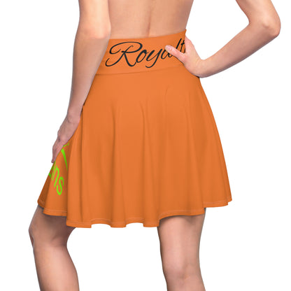 Trendy Women&#039;s Royalty Skater Skirt - Stylish Orange Design for Everyday Wear