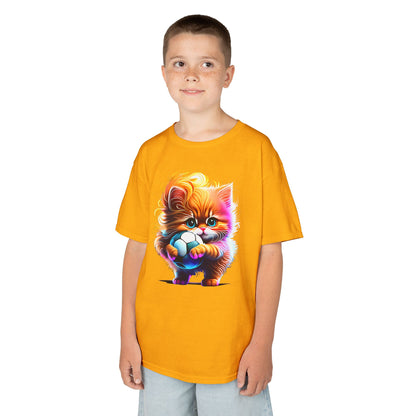Colorful Kitten Kids Tee - Fun, Playful Cotton T-Shirt for Cat Lovers