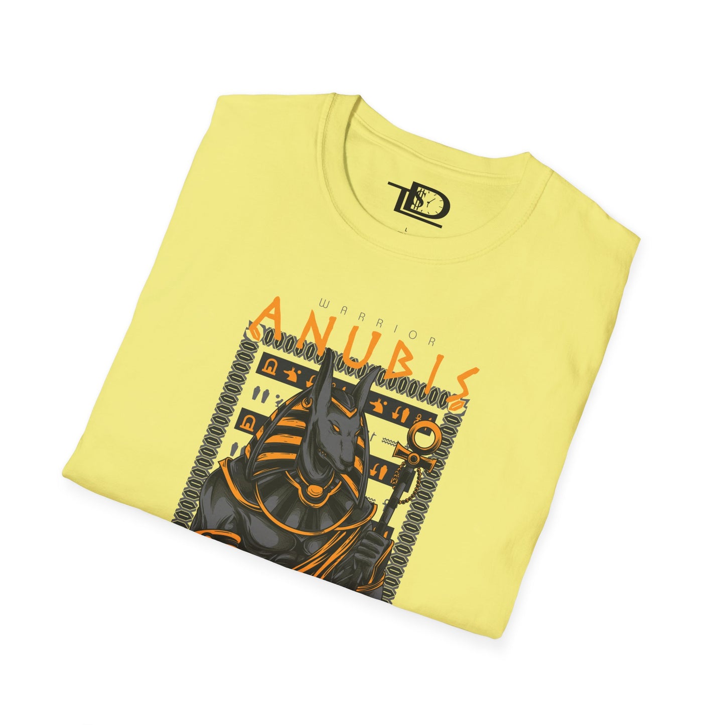 Anubis Unisex Softstyle T-Shirt, Egyptian Mythology Tee, Graphic Tee, Casual Wear for Fans, Gift for Halloween or Birthdays