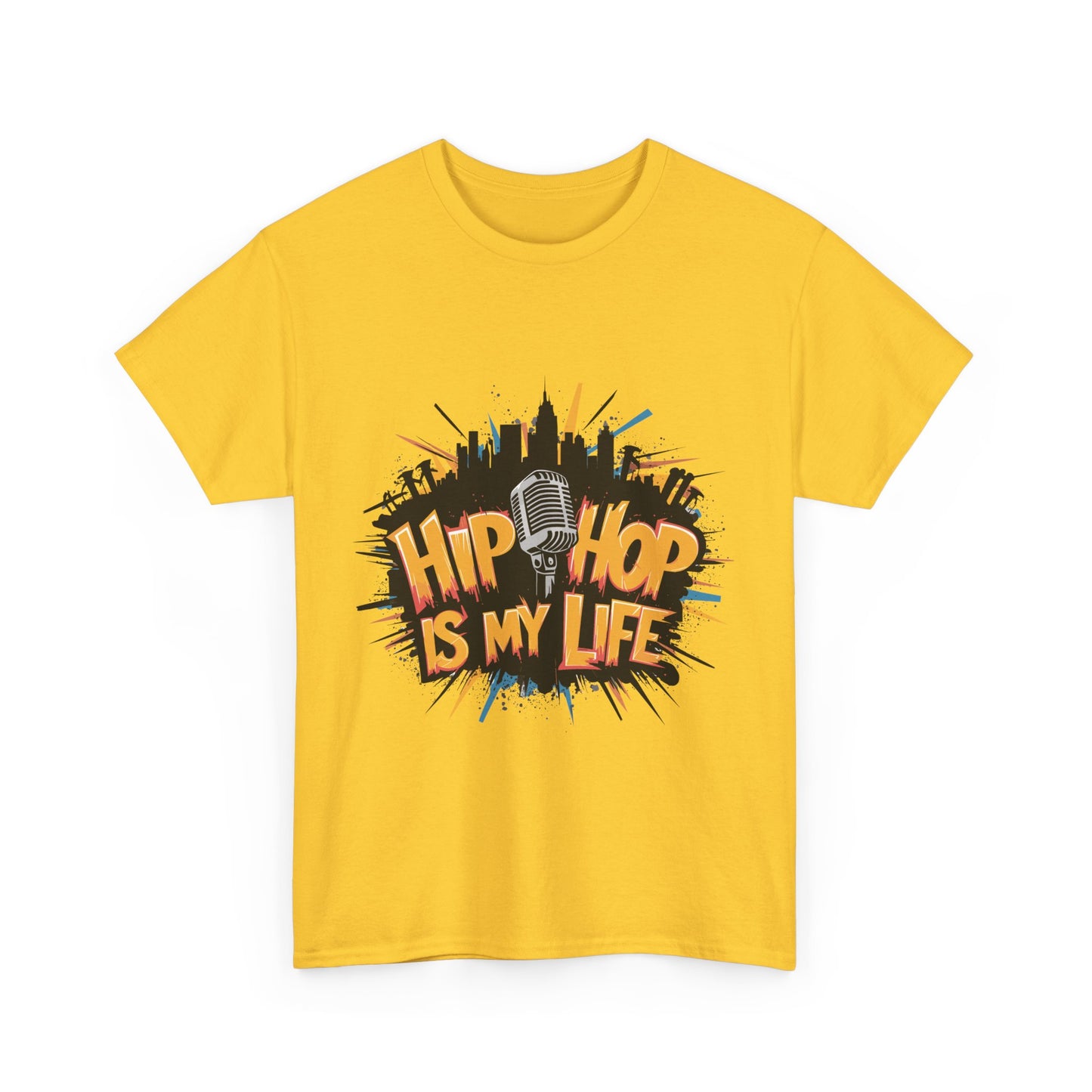 Hip Hop Is My Life Unisex Heavy Cotton Tee, Music Lover Gift, Streetwear T-Shirt, Cool Graphic Tee, Youthful Style, Everyday Casual Wear