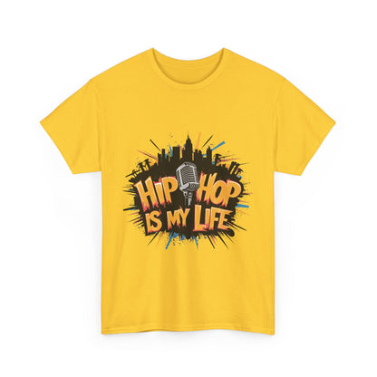 Hip Hop Is My Life Unisex Heavy Cotton Tee, Music Lover Gift, Streetwear T-Shirt, Cool Graphic Tee, Youthful Style, Everyday Casual Wear