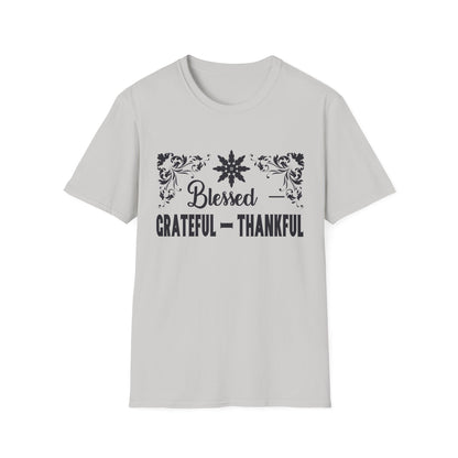 Grateful & Blessed T-Shirt, Spiritual Apparel, Thanksgiving Gift, Casual Wear, Unisex Gift Idea, Positive Affirmation Tee