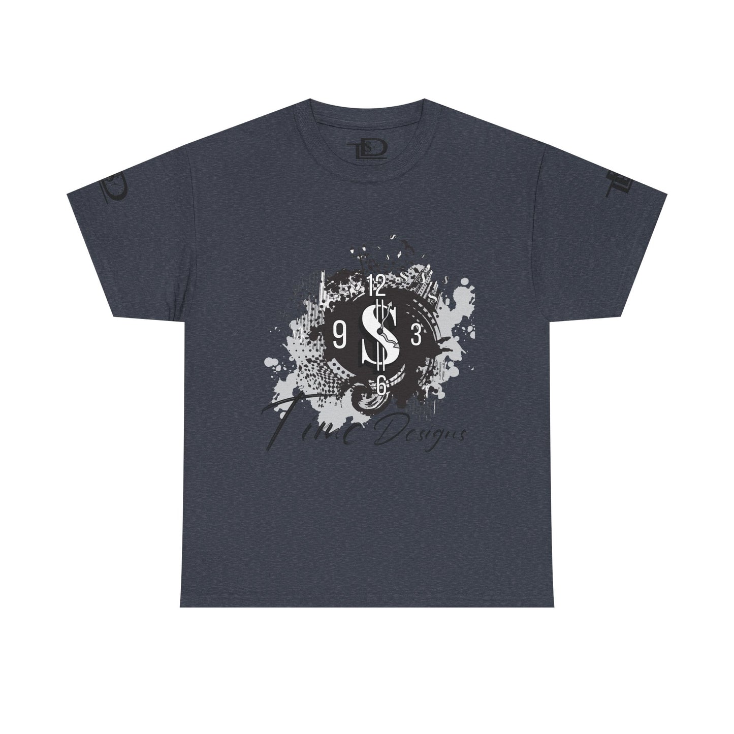 Unisex Heavy Cotton Tee - Time Designs Dollar Clock Graphic T-Shirt