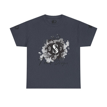 Unisex Heavy Cotton Tee - Time Designs Dollar Clock Graphic T-Shirt