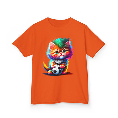 Colorful Cat Soccer Kids Heavy Cotton™ Tee
