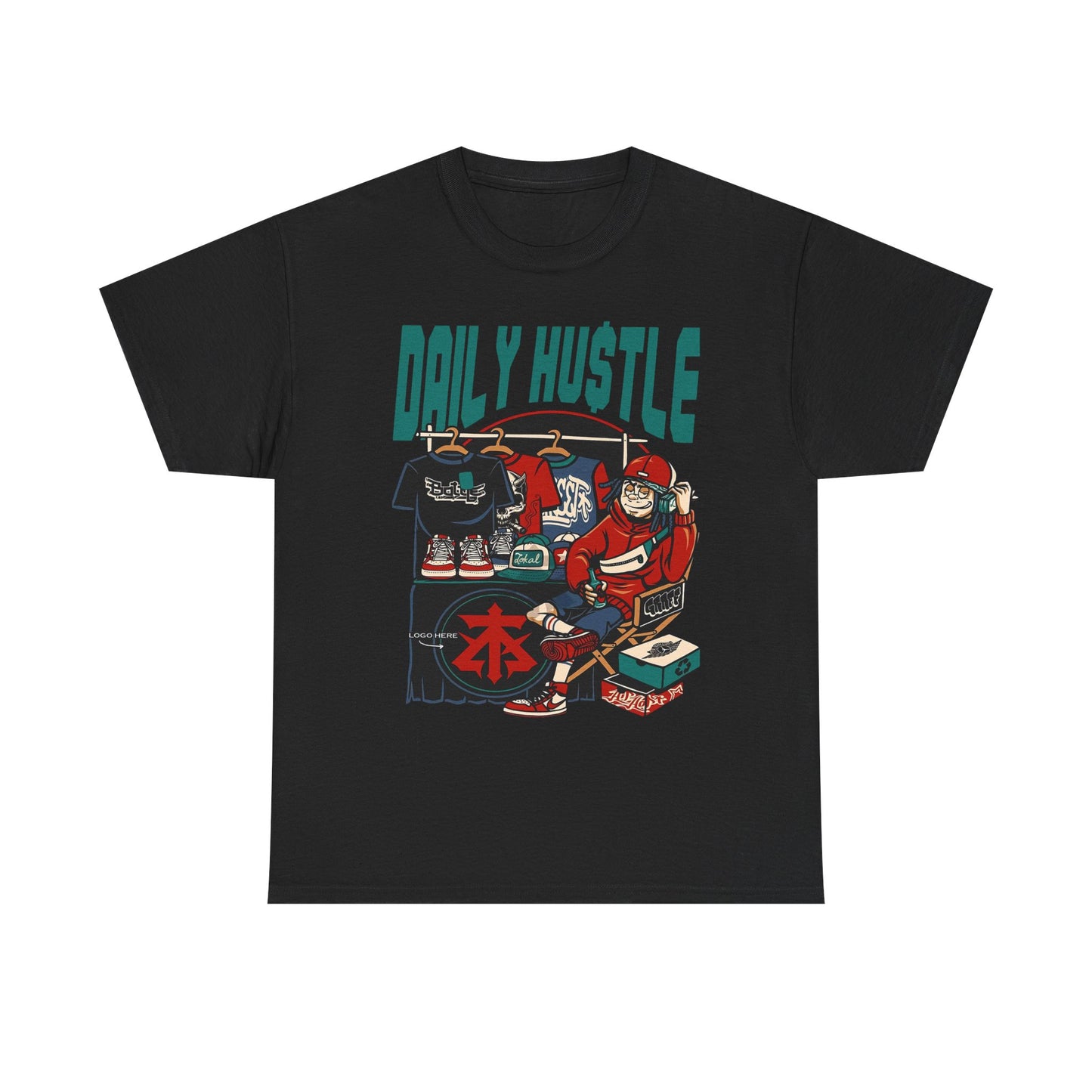 Daily Hustle Unisex Heavy Cotton Tee - Urban Streetwear for Creatives