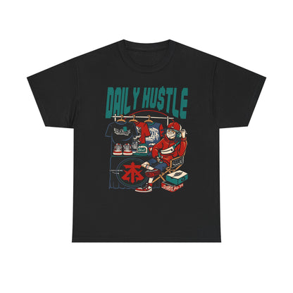 Daily Hustle Unisex Heavy Cotton Tee - Urban Streetwear for Creatives