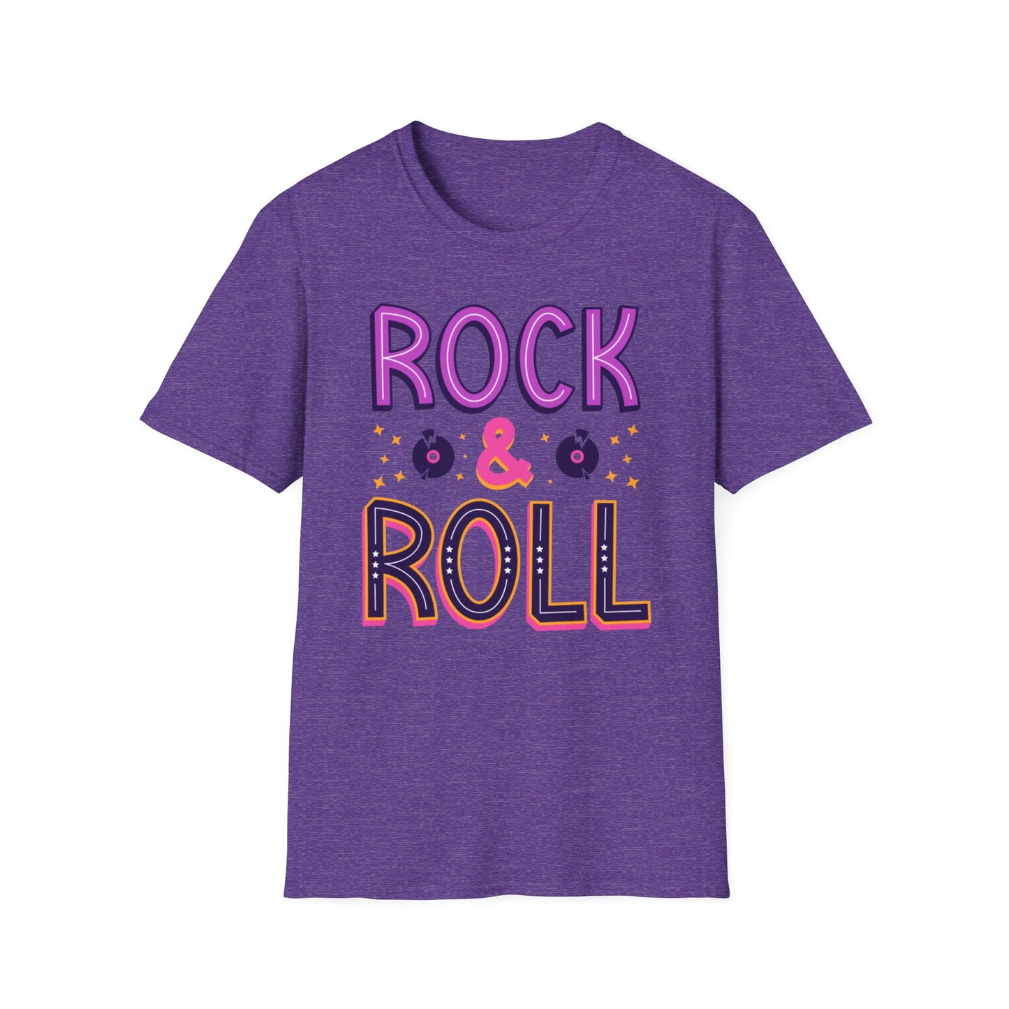 Rock & Roll Unisex Softstyle T-Shirt - Music Lovers Gift, Concert Apparel, Casual Wear, Festival Fashion, Fun Graphic Tee
