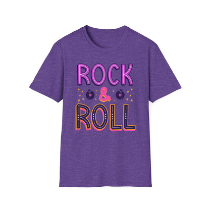 Rock & Roll Unisex Softstyle T-Shirt - Music Lovers Gift, Concert Apparel, Casual Wear, Festival Fashion, Fun Graphic Tee