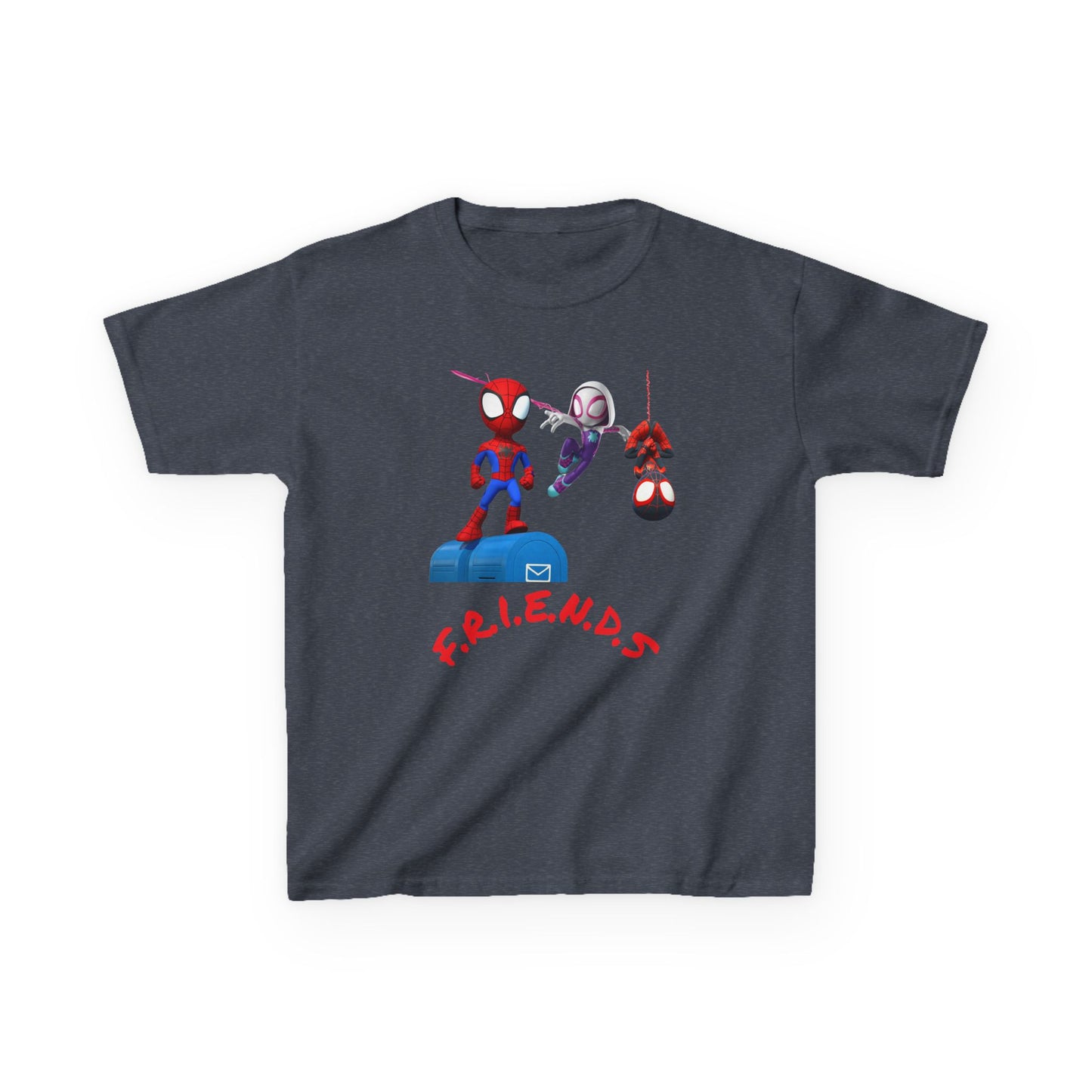 Kids' Friends Spider-Man Tee - Fun & Colorful Cotton T-Shirt for Young Superheroes