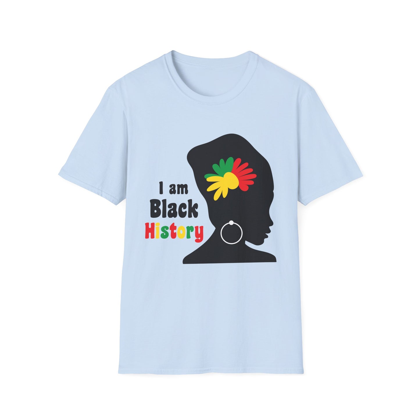 I Am Black History Unisex Softstyle T-Shirt | Black History Month Gift, Empowerment Shirt, Cultural Pride Tee, Education Awareness