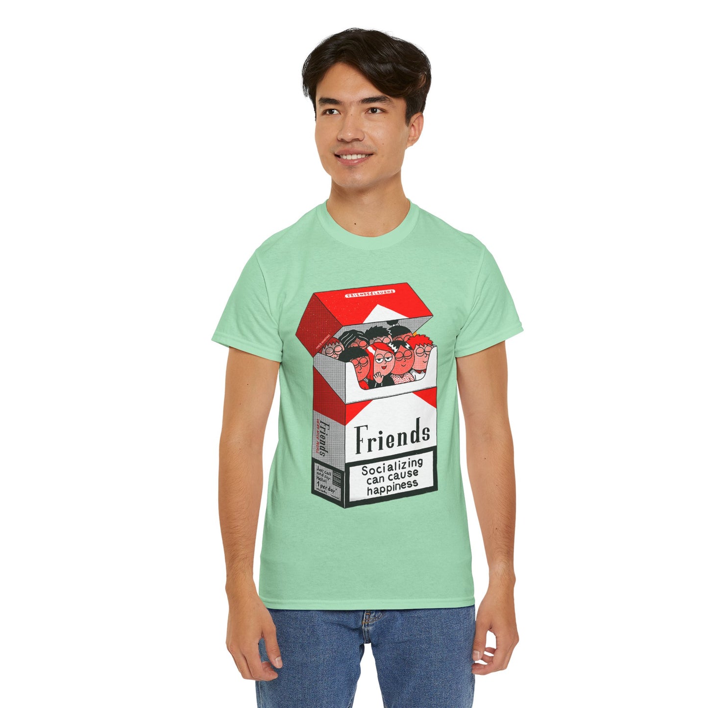 Friends Socializing Unisex Heavy Cotton Tee - Fun Graphic T-Shirt