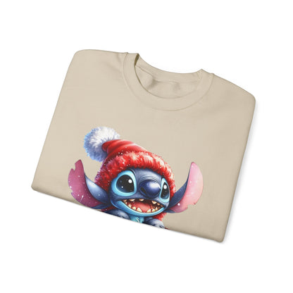 Christmas Stitch Sweatshirt – Cute Stitch in Santa Hat with Holiday Gifts