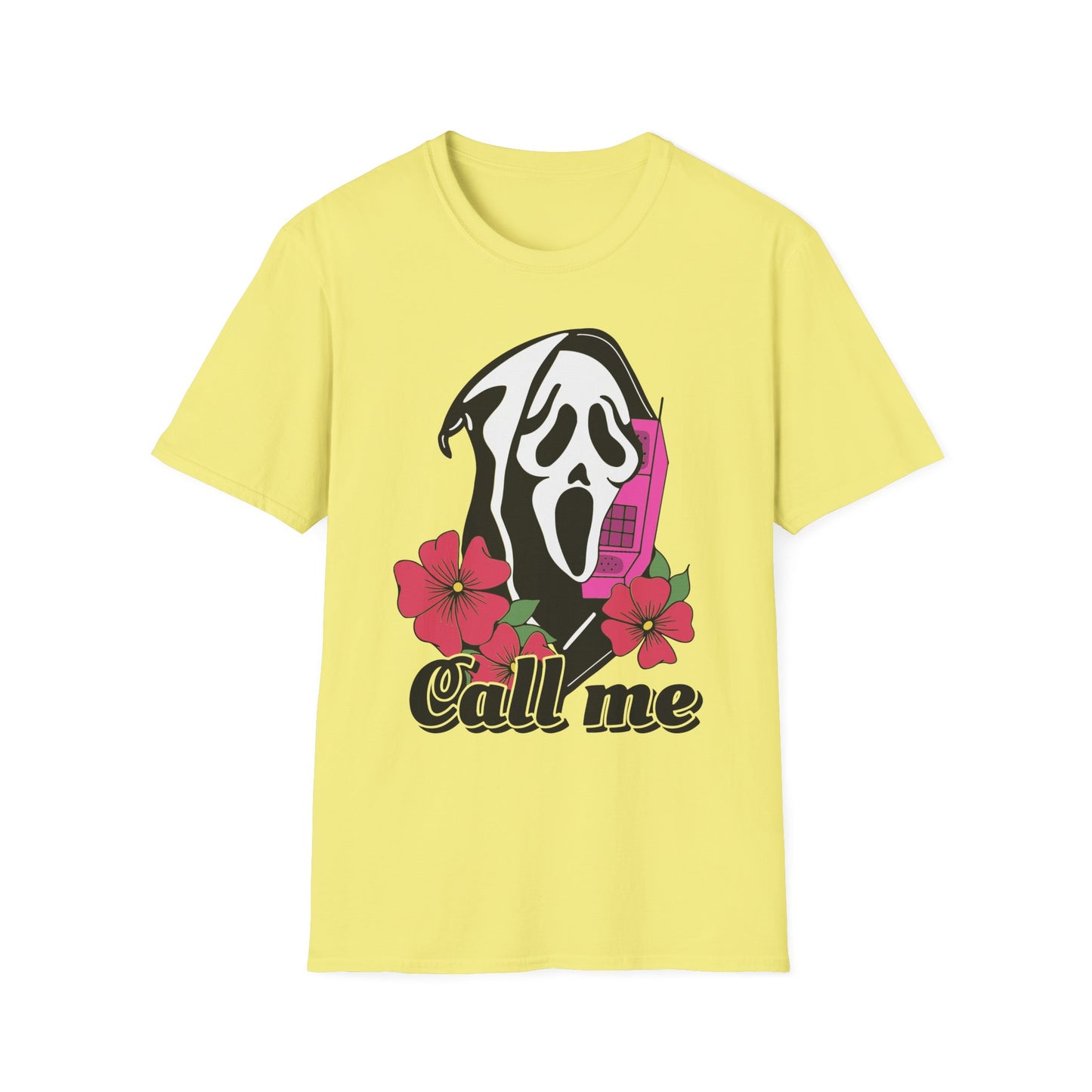 Call Me Horror T-Shirt, Unisex Graphic Tee, Halloween Costume, Spooky Gift, Movie Lover's Shirt, Floral Horror Tee