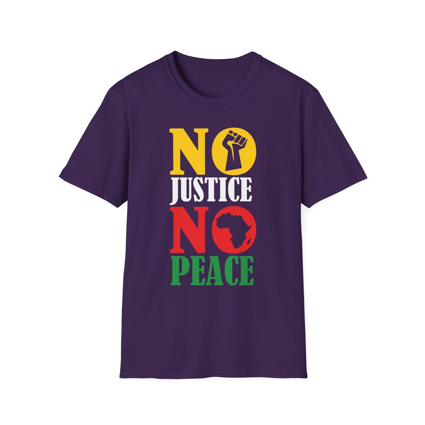 Justice No Peace T-Shirt | Unisex Softstyle Tee | Activism Apparel | Social Justice Gift | Orange Protest Shirt | Statement Tee