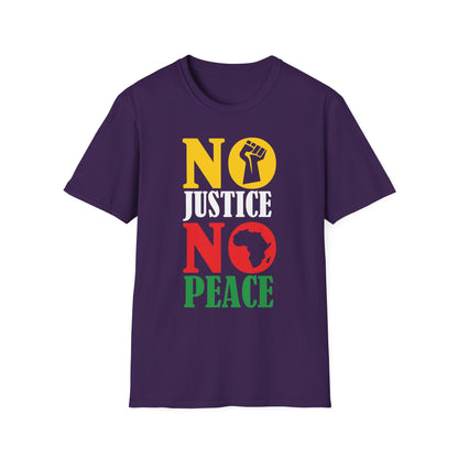 Justice No Peace T-Shirt | Unisex Softstyle Tee | Activism Apparel | Social Justice Gift | Orange Protest Shirt | Statement Tee