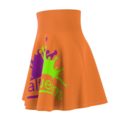 Trendy Women&#039;s Royalty Skater Skirt - Stylish Orange Design for Everyday Wear