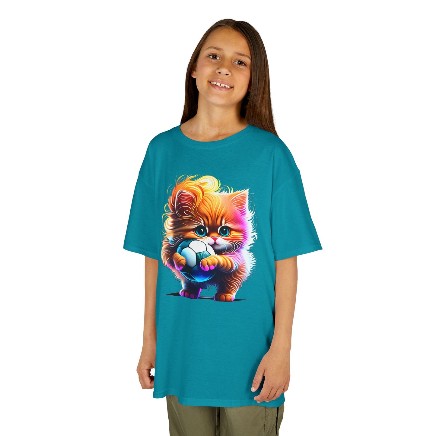 Colorful Kitten Kids Tee - Fun, Playful Cotton T-Shirt for Cat Lovers