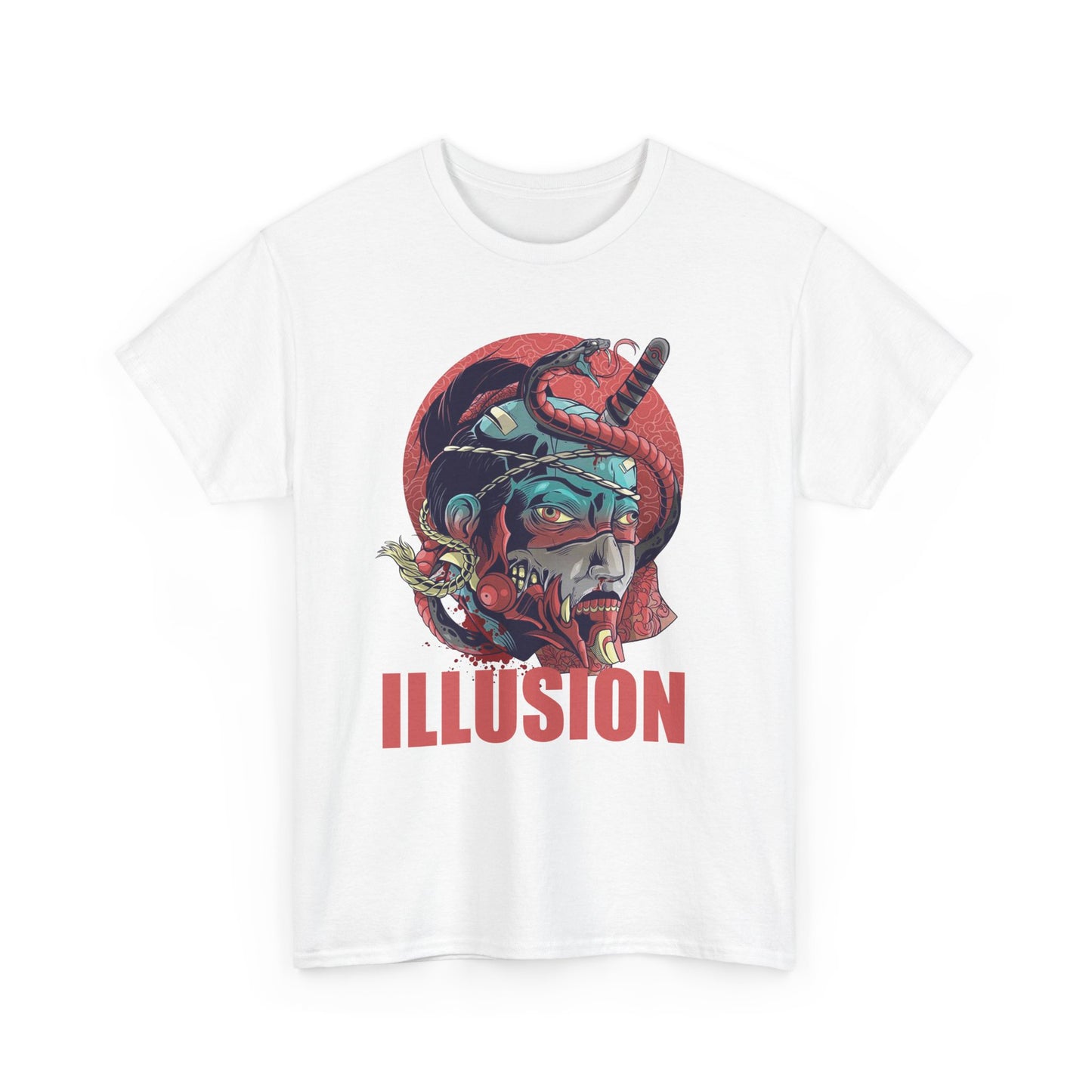Artistic Unisex Heavy Cotton Tee - 'ILLUSION' Graphic Design