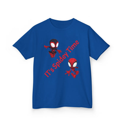 Kids Spidey Time Tee - Fun Cotton Shirt for Superhero Lovers, Birthday Gift, Marvel Fans, Casual Wear, Kids' Party
