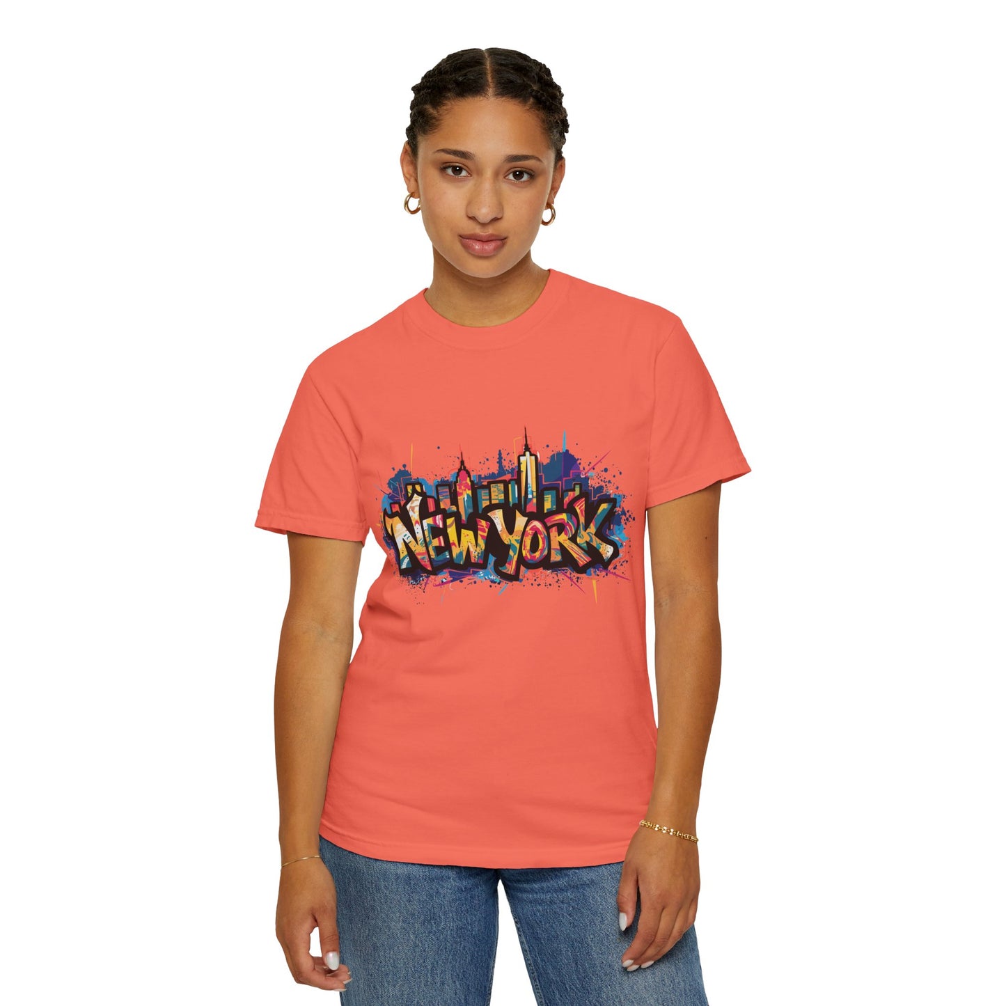 Colorful New York Graffiti T-Shirt, Streetwear Tee, City Vibe Shirt, Travel Souvenir Gift, Urban Fashion, Summer Outfit