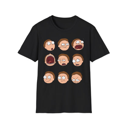 Funny Expressions Unisex Softstyle T-Shirt - Emotive Cartoon Faces