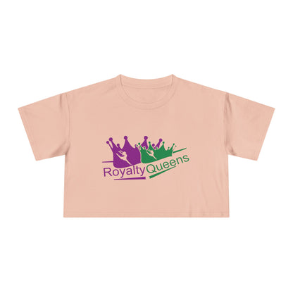Royalty Queens Women's Crop Tee, Fun Party Top, Stylish Streetwear, Gift for Her, Casual Summer Wear, Trendy Graphic Tee