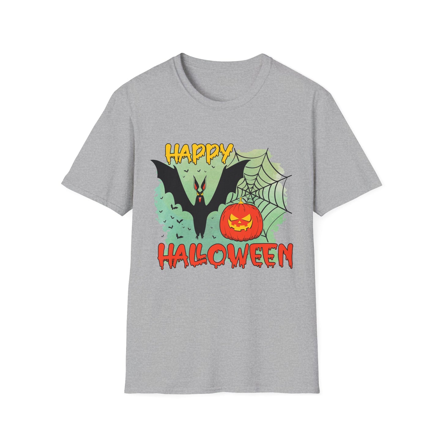 Happy Halloween Unisex Softstyle T-Shirt, Spooky Shirt, Halloween Tee, Fall Fashion, Trick or Treat Apparel