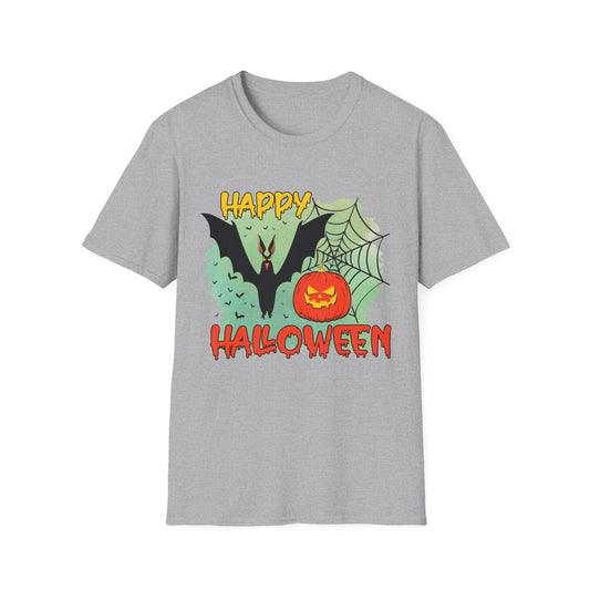 Happy Halloween Unisex Softstyle T-Shirt, Spooky Shirt, Halloween Tee, Fall Fashion, Trick or Treat Apparel
